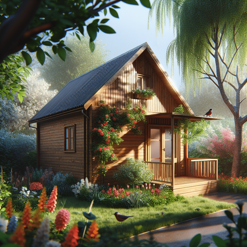 drewniany dom do ogrodu