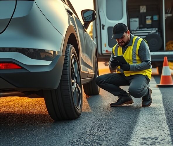 Czy mobilny serwis w trasie wykryje i naprawi przebitą oponę?