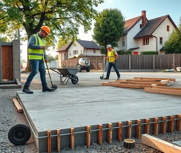 Jak wykonać zbrojoną płytę garażową z betonu półsuchego w Piasecznie?