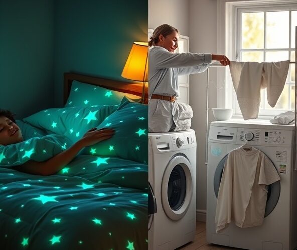 Jak prać pościel świecącą z nadrukiem fosforyzującym bez blaknięcia?