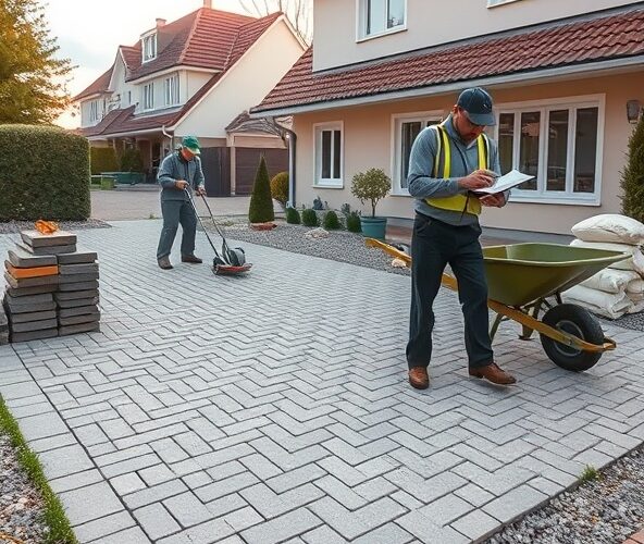 Jak oszacować koszt układania kostki brukowej w Książenicach przy podjeździe 50 m2?