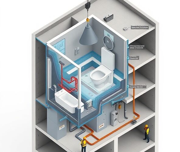 Jakie przyłącza wymagane przy montażu vorgefertigte badezimmerkapseln?